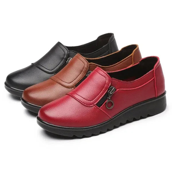 Women's genuine leather slip-on shoes