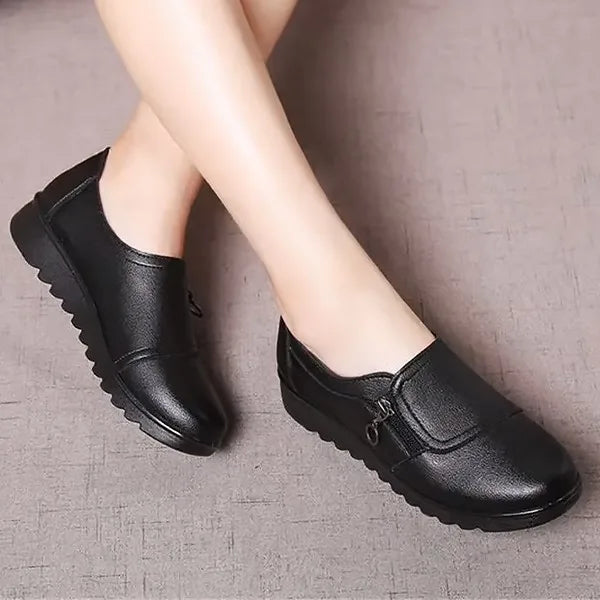 Women's genuine leather slip-on shoes