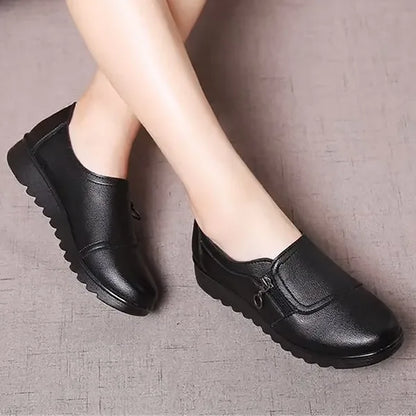 Women's genuine leather slip-on shoes