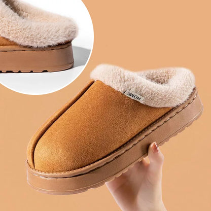 Warm and soft women's slippers with thick sole