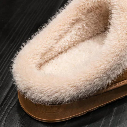 Warm and soft women's slippers with thick sole