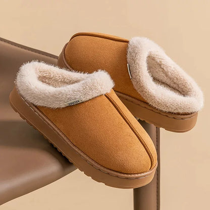 Warm and soft women's slippers with thick sole
