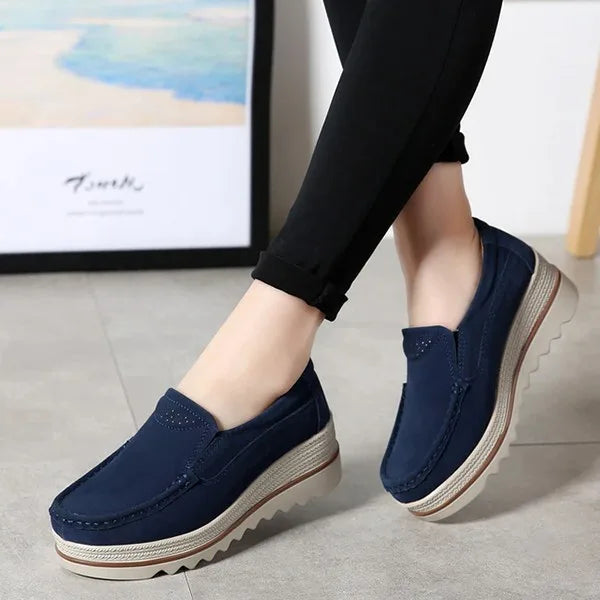 Women's Orthopedic Suede Leather Shoes for Wide Feet