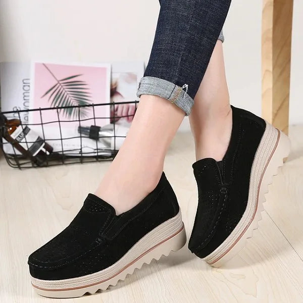 Women's Orthopedic Suede Leather Shoes for Wide Feet