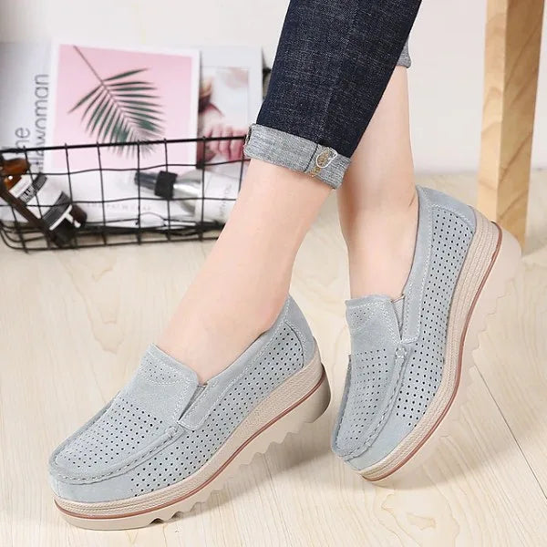 Women's Orthopedic Suede Leather Shoes for Wide Feet