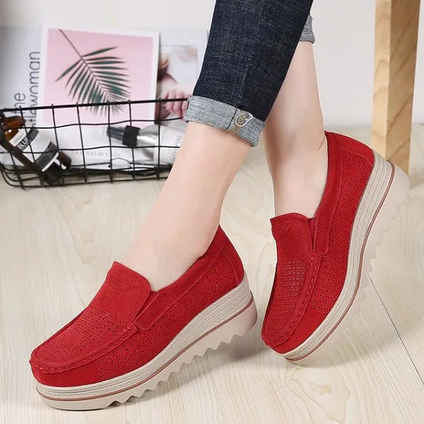 Women's Orthopedic Suede Leather Shoes for Wide Feet